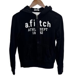 Abercrombie Kids Hoodie Boys Large Black Zip Up Athletic Dept 1892 Muscle Jacket